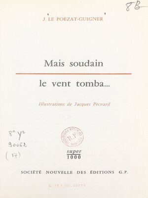 cover image of Mais soudain le vent tomba...